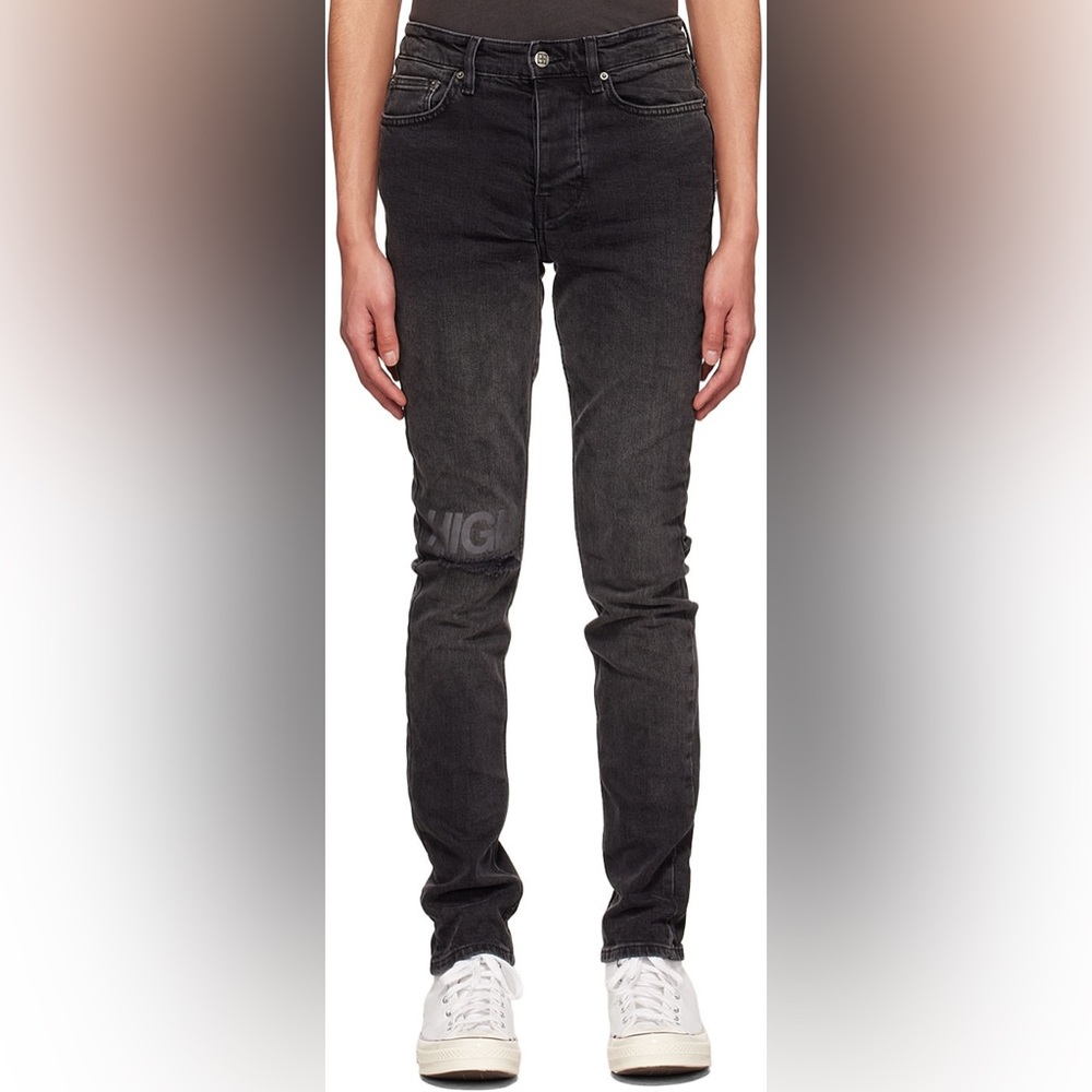 Ksubi Men's Chitch Row High Organic Cotton Straight Leg Jeans skinny in Black